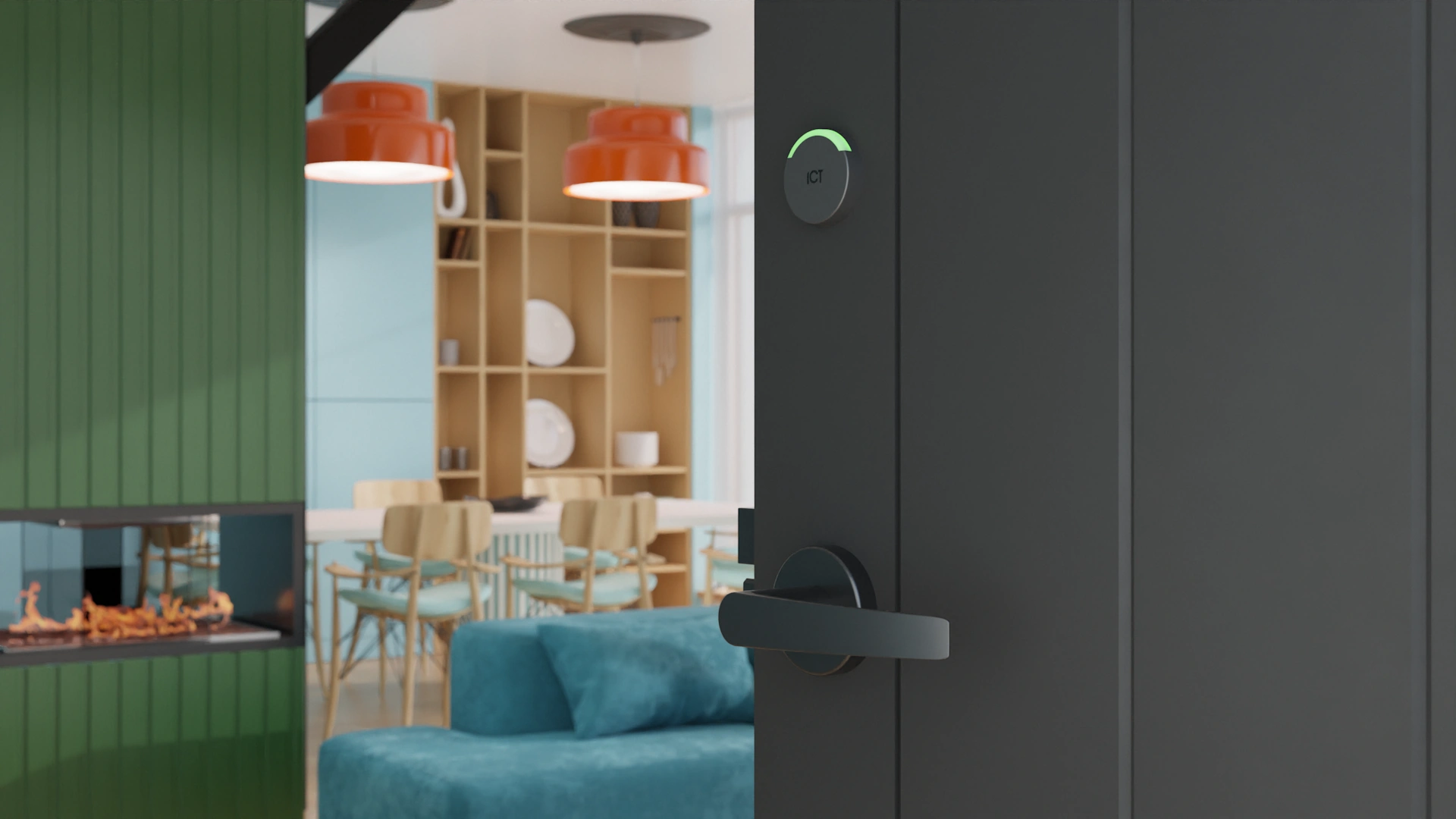 Cartridge Mortise Wireless Lock installed on apartment door