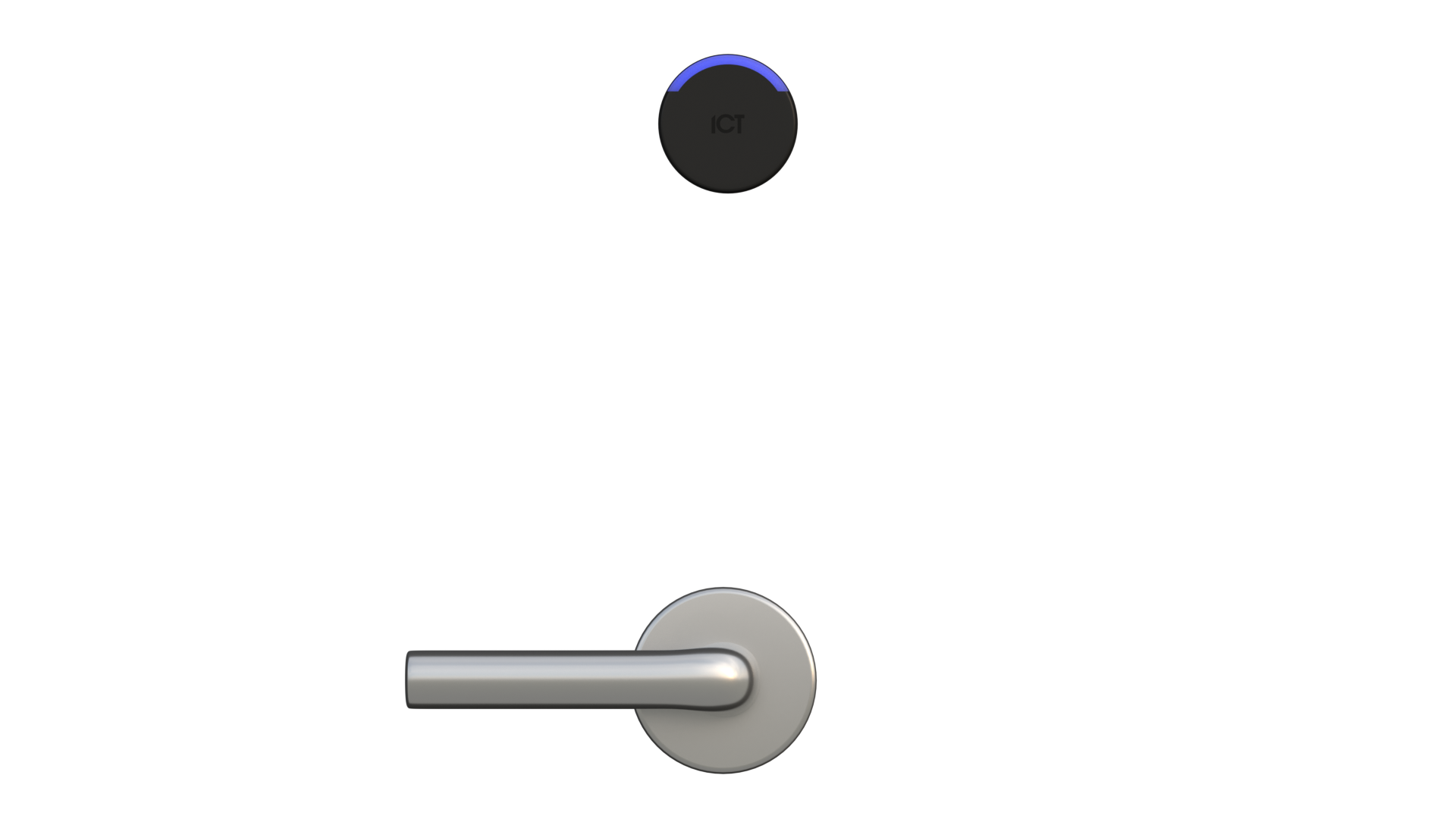 Cartridge Mortise Wireless Lock — circular escutcheon, black