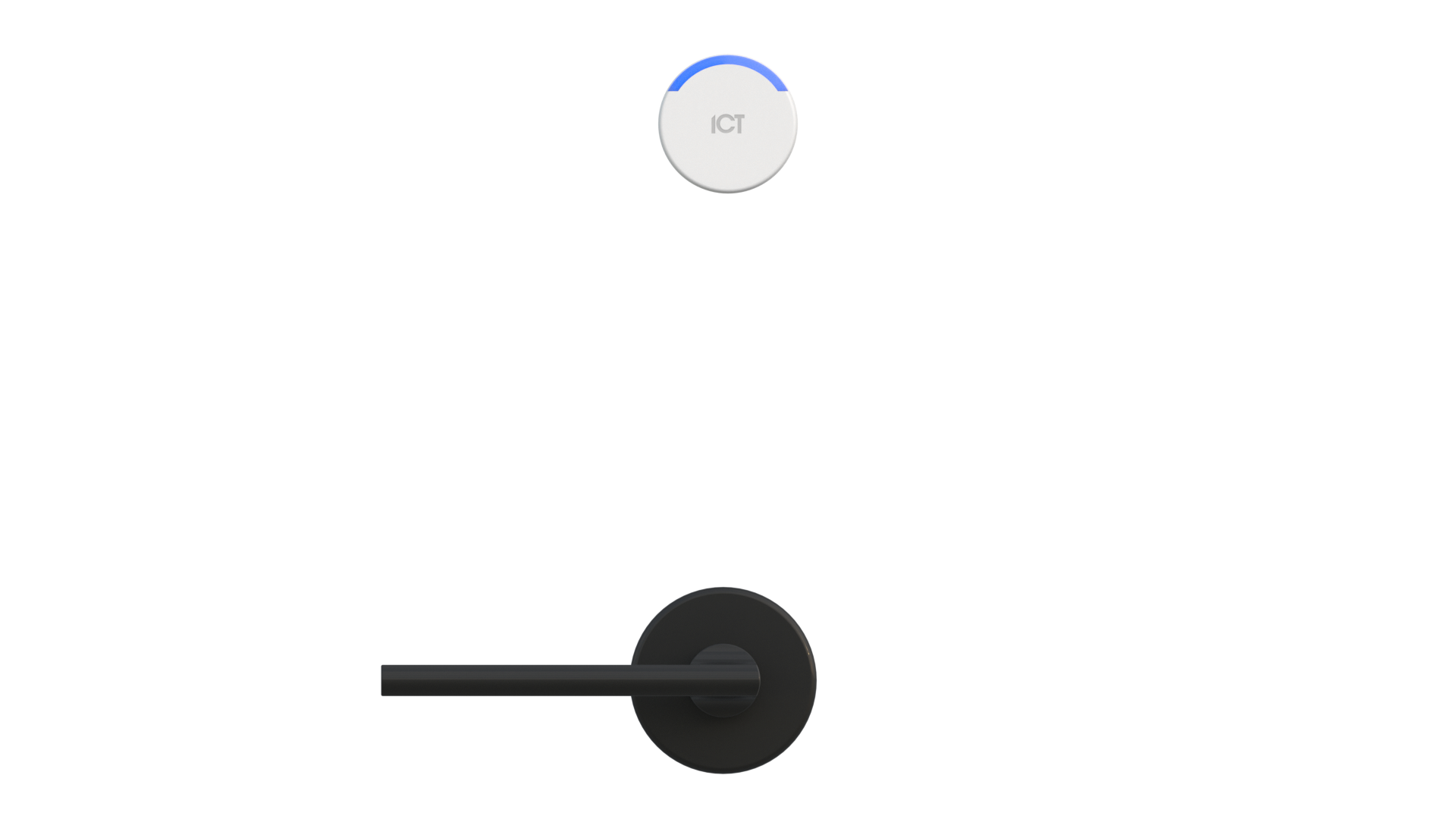 Cartridge Mortise Wireless Lock — circular escutcheon, white