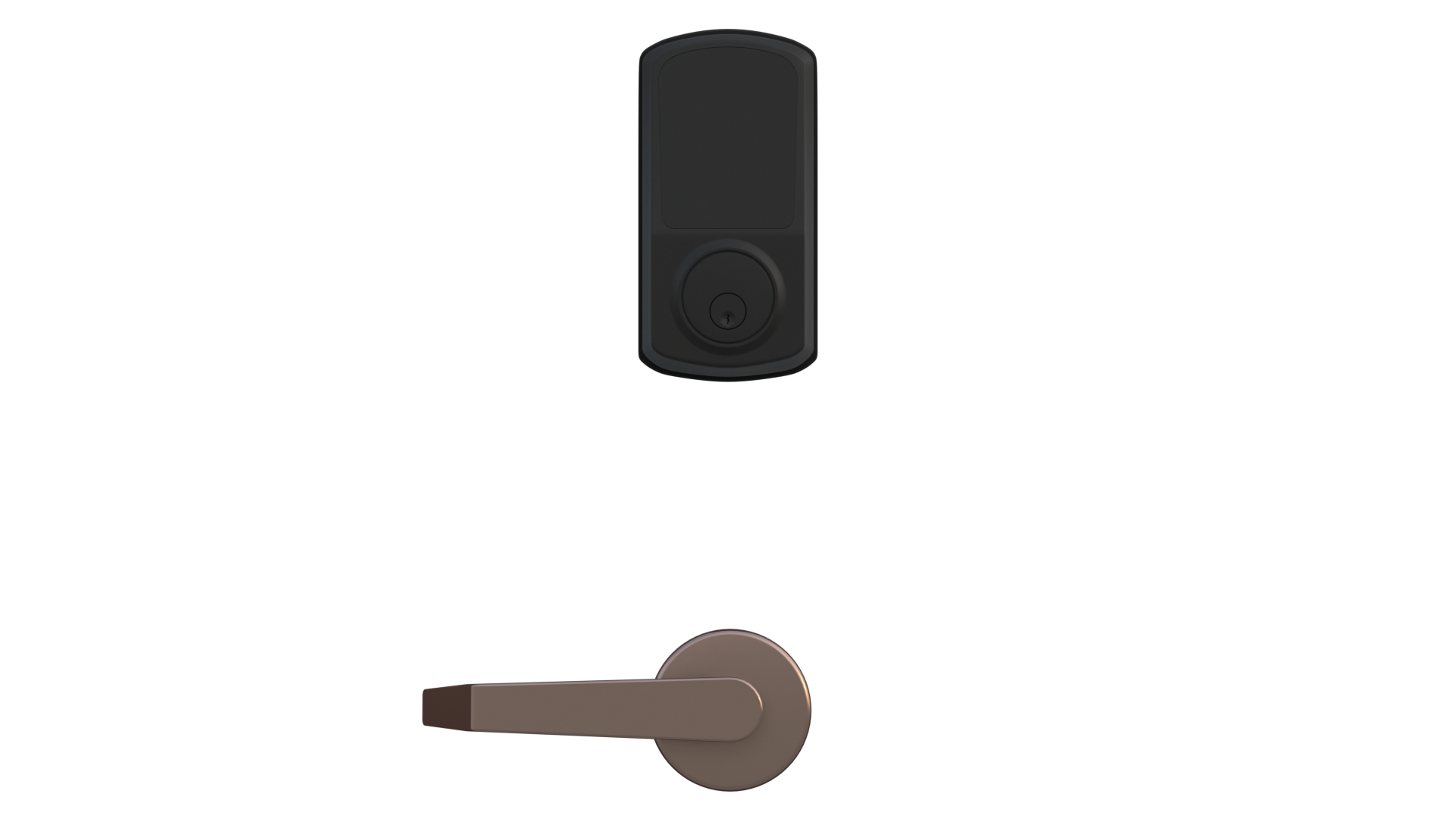 Motorized Deadbolt Wireless Lock — flat black finish, alternate angle